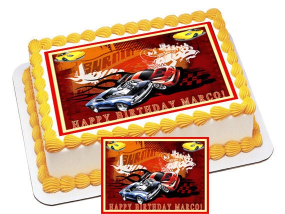 Hot Wheels Edible Cake & Cupcake Topper by CakeTopperSpecialist