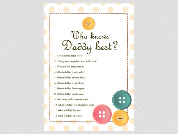 Who knows mommy best who knows daddy best Game Cute as a