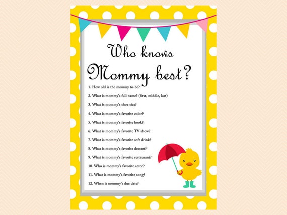 and mommy baby well shower daddy game do you how know well MagicalPrintable who knows mom dad by best how best Who knows