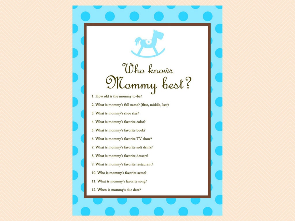 Who knows mommy best how well do you know mommy game Blue