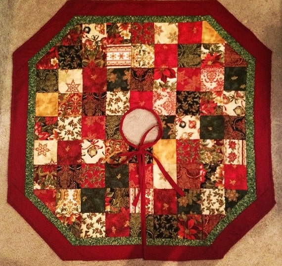 Items similar to Custom Quilted Christmas Tree Skirt on Etsy