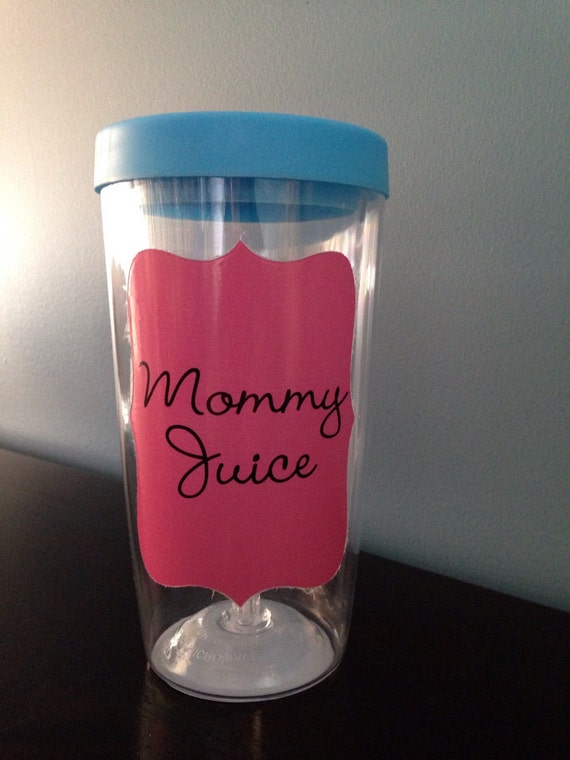 9 oz double wall clear plastic wine tumbler with by PrettyFabDecor