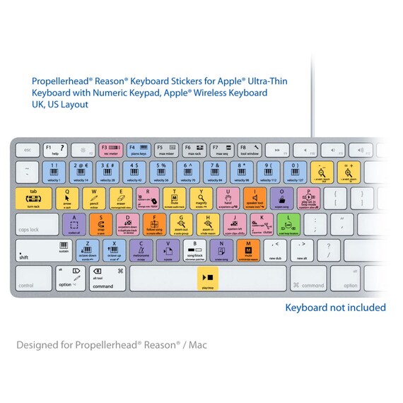 Propellerhead Reason Keyboard Shortcuts Stickers by DesignKey