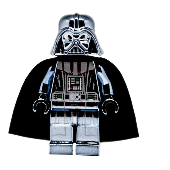 Custom Lego Star Wars Minifigure Chrome Darth Vader Lightsaber