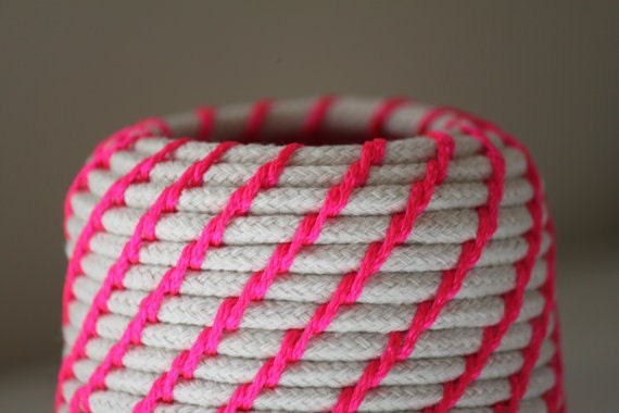 Upcycled neon coil basket