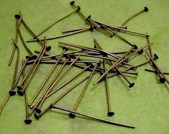 100 pcs 40mm antique bronze plated head pins-1838