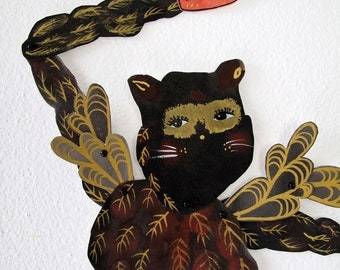 Feathered Cat Burgular DIY or constructed Paper Doll Articulated / Hinged Beasts Series