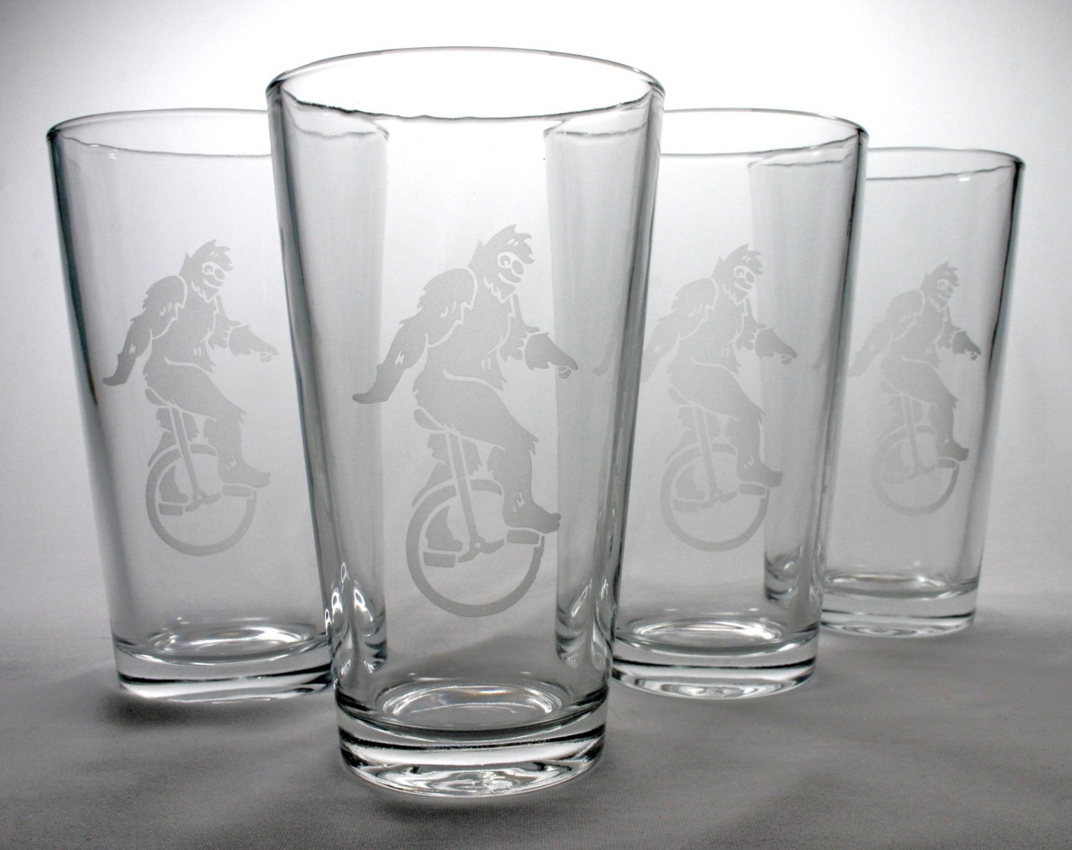 Etched pint glasses