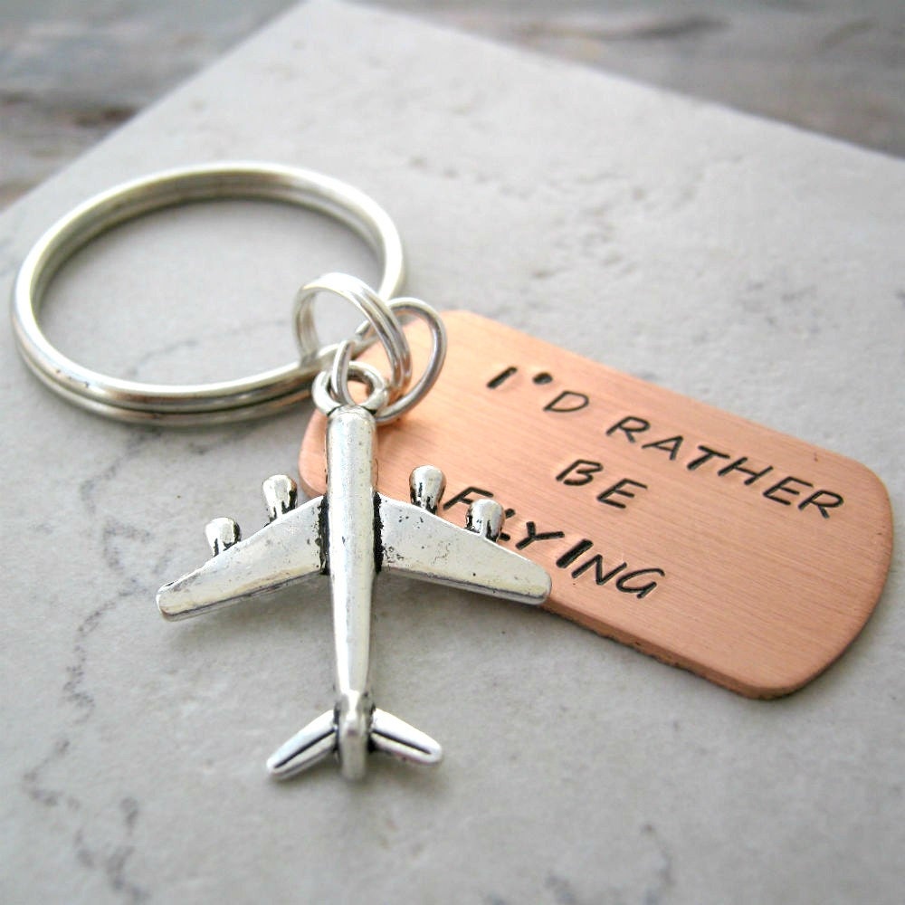 I'd Rather Be Flying Keychain Pilot keychain Airplane