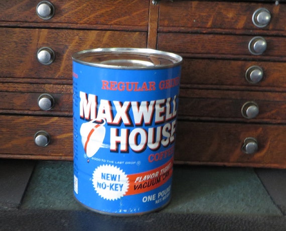 Vintage Maxwell House coffee can FULL NOS 1 pound 1960