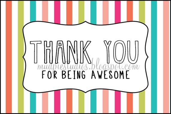 Thank You for Being Awesome Teacher Tag Topper by themudpiestudio