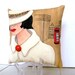 Reserved for FrenchAttitude..LONDON LADIES VANESSA, handpainted pillow, London Lady Series, telephone, taupe, gift for woman, classy quote,