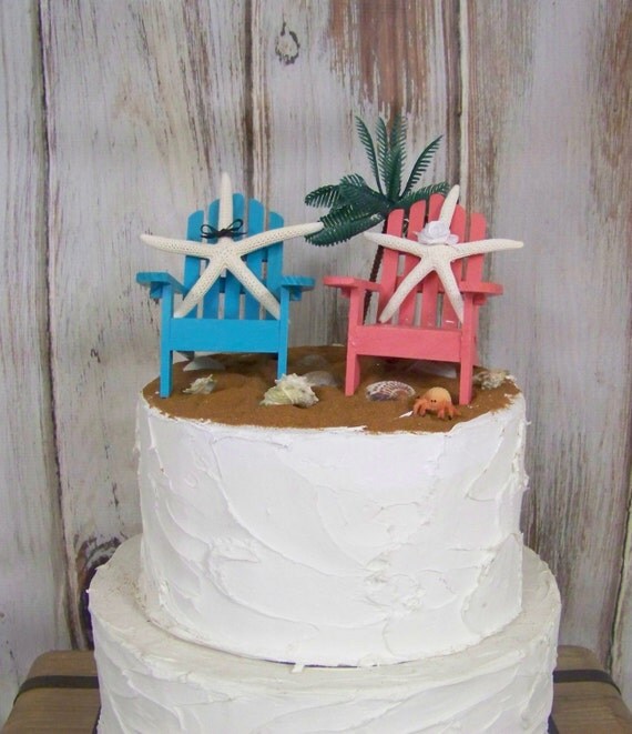 Beach Wedding Cake Topper Starfish Cake Topper Adirondack