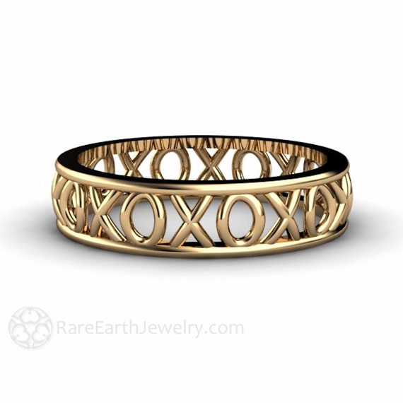 XOXO Hugs and Kisses Eternity Band 14K Wedding Ring Band Stacking Ring ...