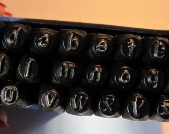 Basic LOWERCASE Steel Letter Stamping Set - Block/Gothic Font - 1/16 inch (1.5mm) - includes metal practice sheet and how-tos