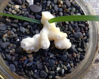 BEACH BEADS...9 white/grey coral beads ~ 2mm holes ~ wedding ~ jewelry making supplies- natural organic - dove grey - rock love pebbles