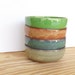 Stoneware Pottery Bowls Set of 4 - Ceramic Soup Bowls - 4 Assorted Glazes
