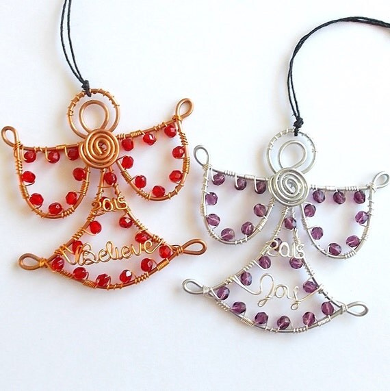 Angel Ornament . Personalized Christmas Ornament . Wire Name