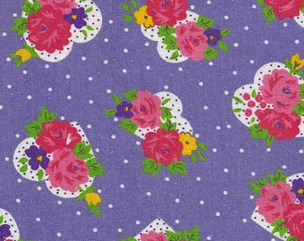 Hearts and Flowers Cotton Print Fabric