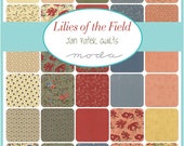 LILIES of the FIELD - Moda Fabric Charm Pack - Five Inch Quilt Squares Quilting Material Blocks