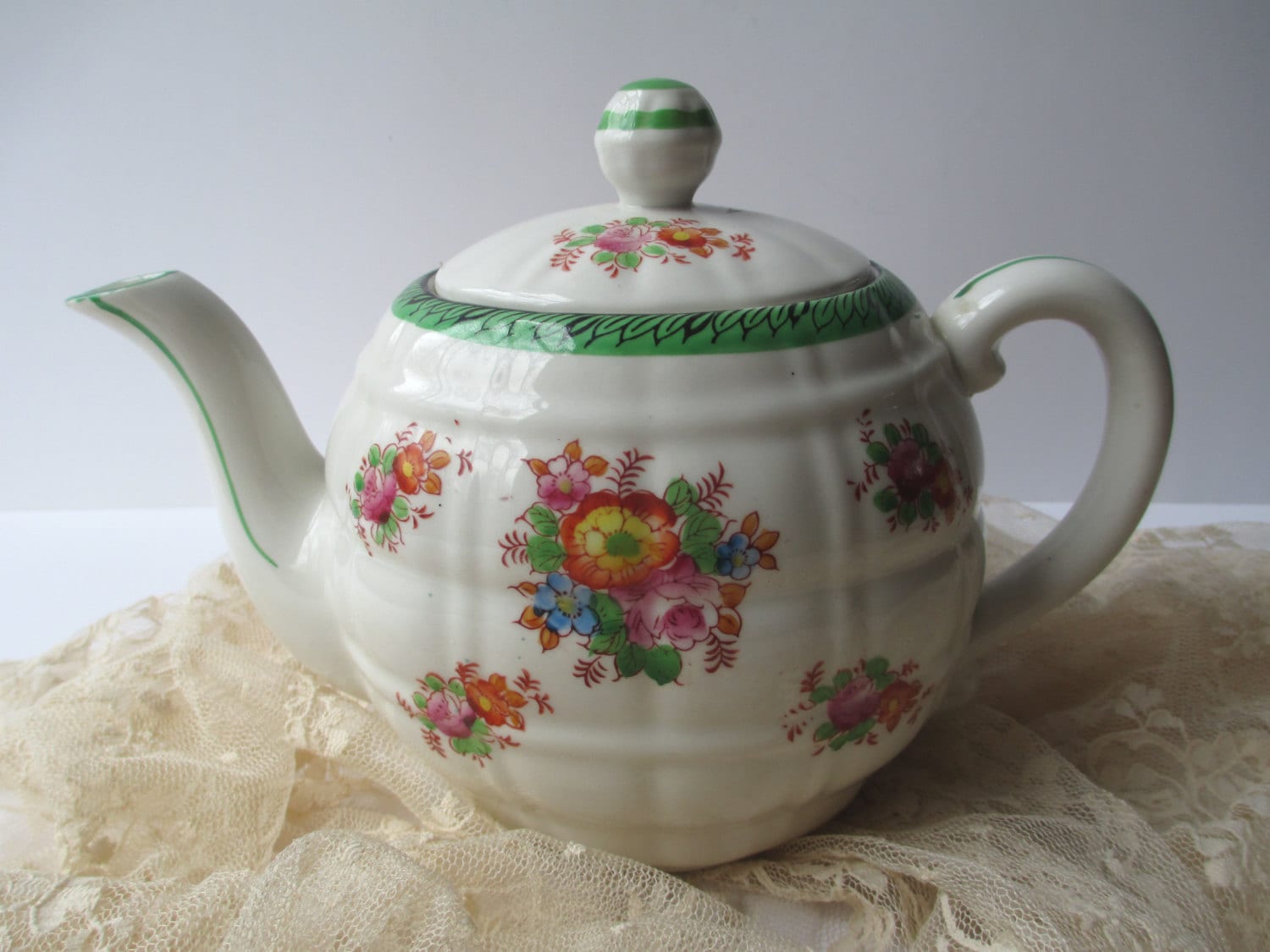 Charming Vintage Floral Teapot Haute Juice