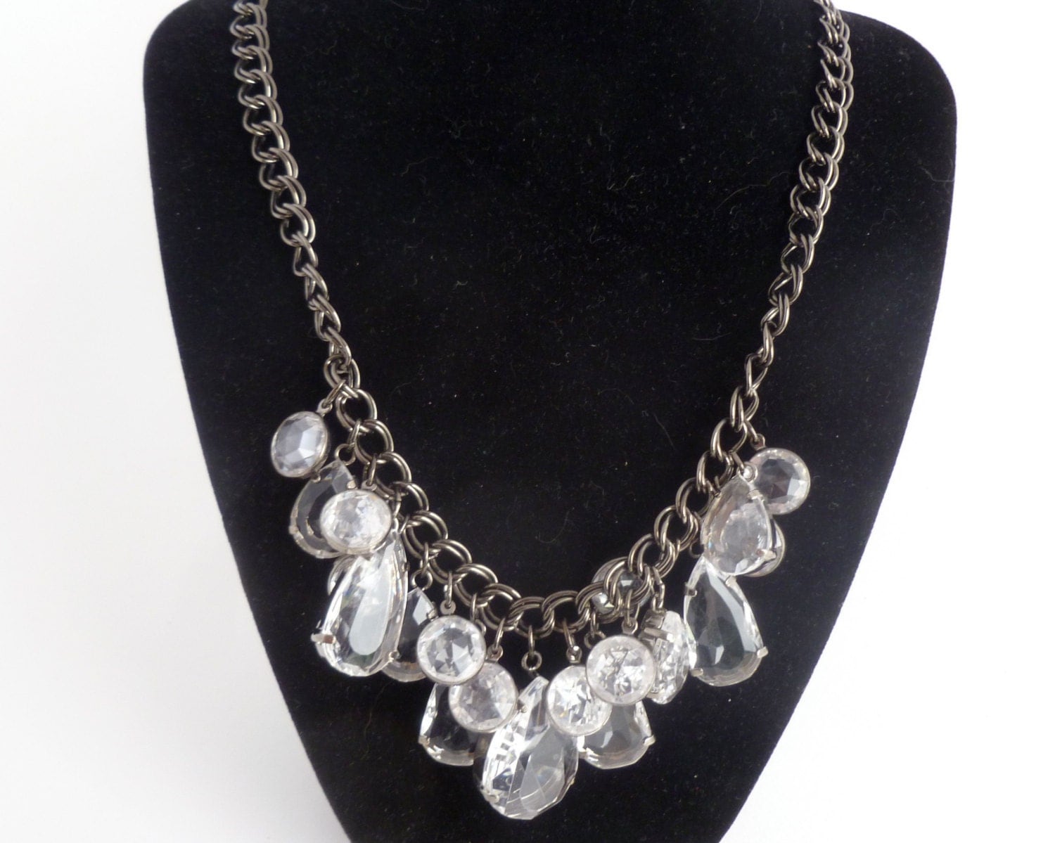 Cookie Lee Necklace Crystals in silver tone settings