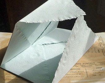 Spanish Handcrafted Robin's Egg Blue Folded Letters (10 - 8.75” x 5”")