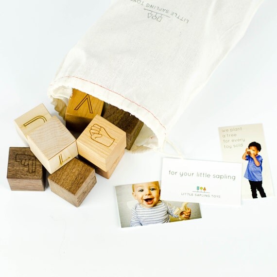 ASL Alphabet Blocks Toy American Sign Language Blocks ASL