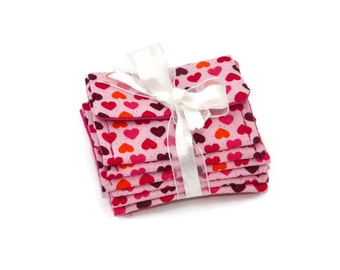 Glitter Hearts Teeny Pocket Jewelry Pouch Set of Six