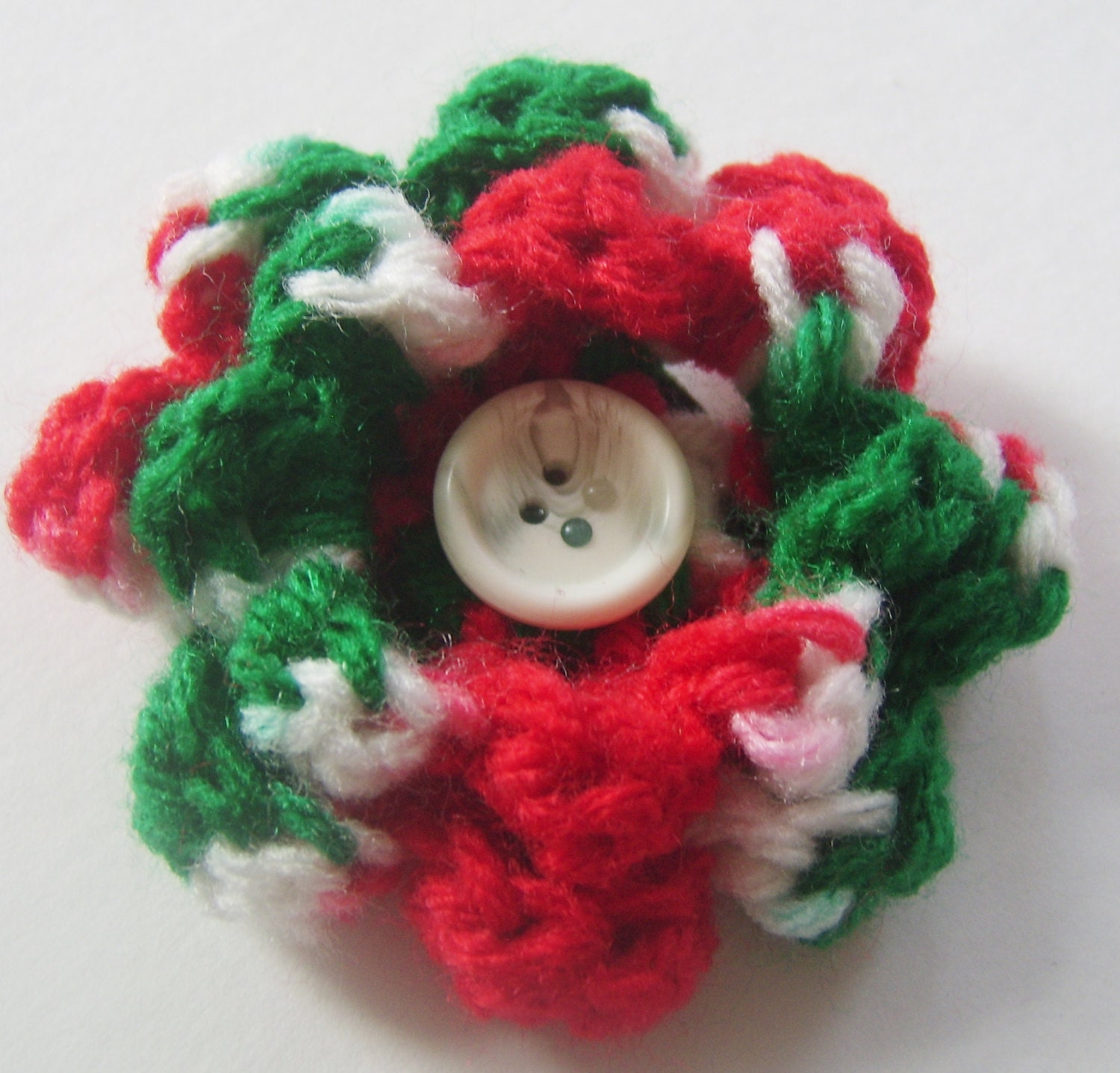 Crochet Flower Hair Clip Hair Accessory Upcycled by Gillyweeds