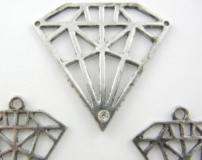 Set of Diamond Cut-out Pendant and Charms