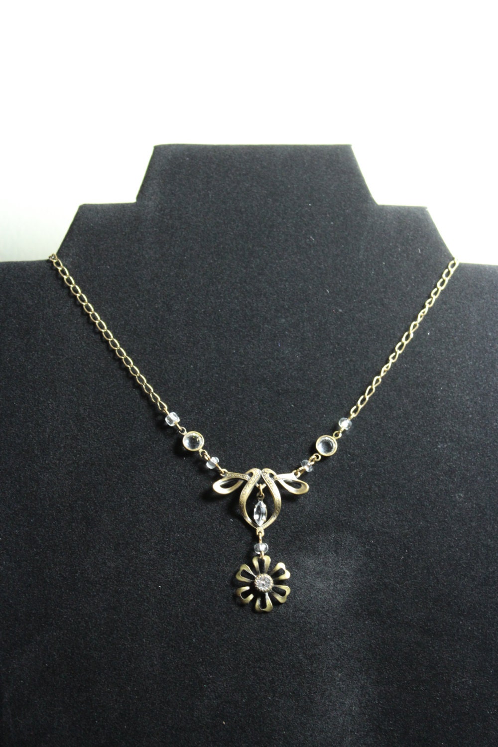 Beautiful Costume Necklace with crystals by Discover on Etsy