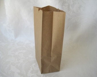 50 Paper Bags, Gift Bags, Kraft Paper Bags, Brown Paper Bags, Lunch Bags, Small Paper Bags, Party Favor Bags, Gusset Paper Bags 8x2.5x4