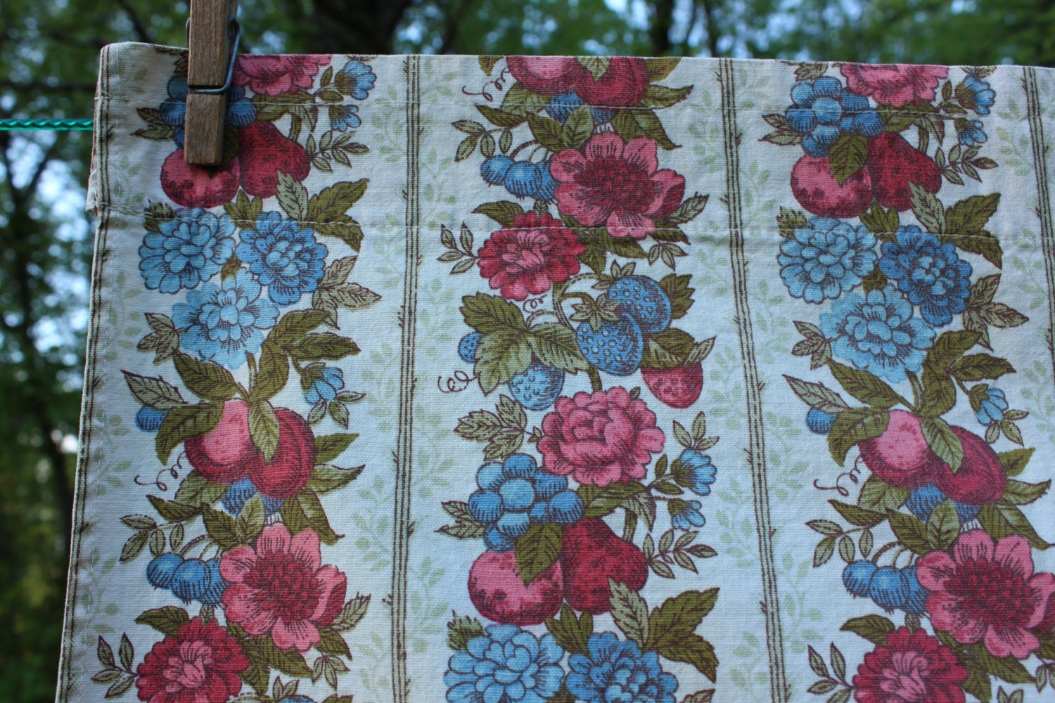 Vintage Curtains Cafe Kitchen Waverly Pink Blue Green Pair   Il Fullxfull.761537473 6izi 