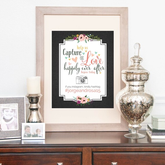 Interactive Guest Book Hashtag Sign Wedding GuestBook