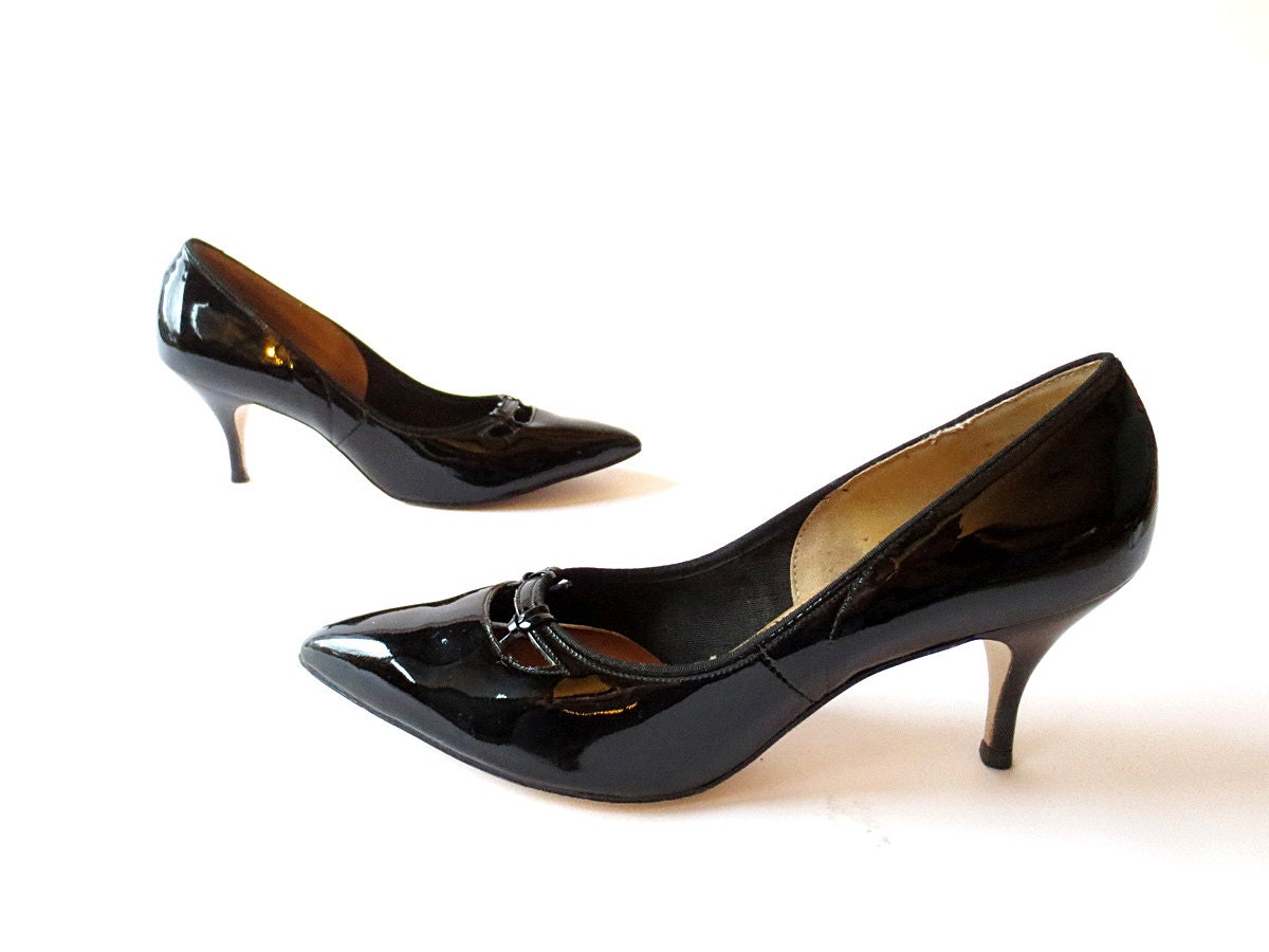 Vintage 1950s Stilettos / 50s Heels / Black by SmallEarthVintage