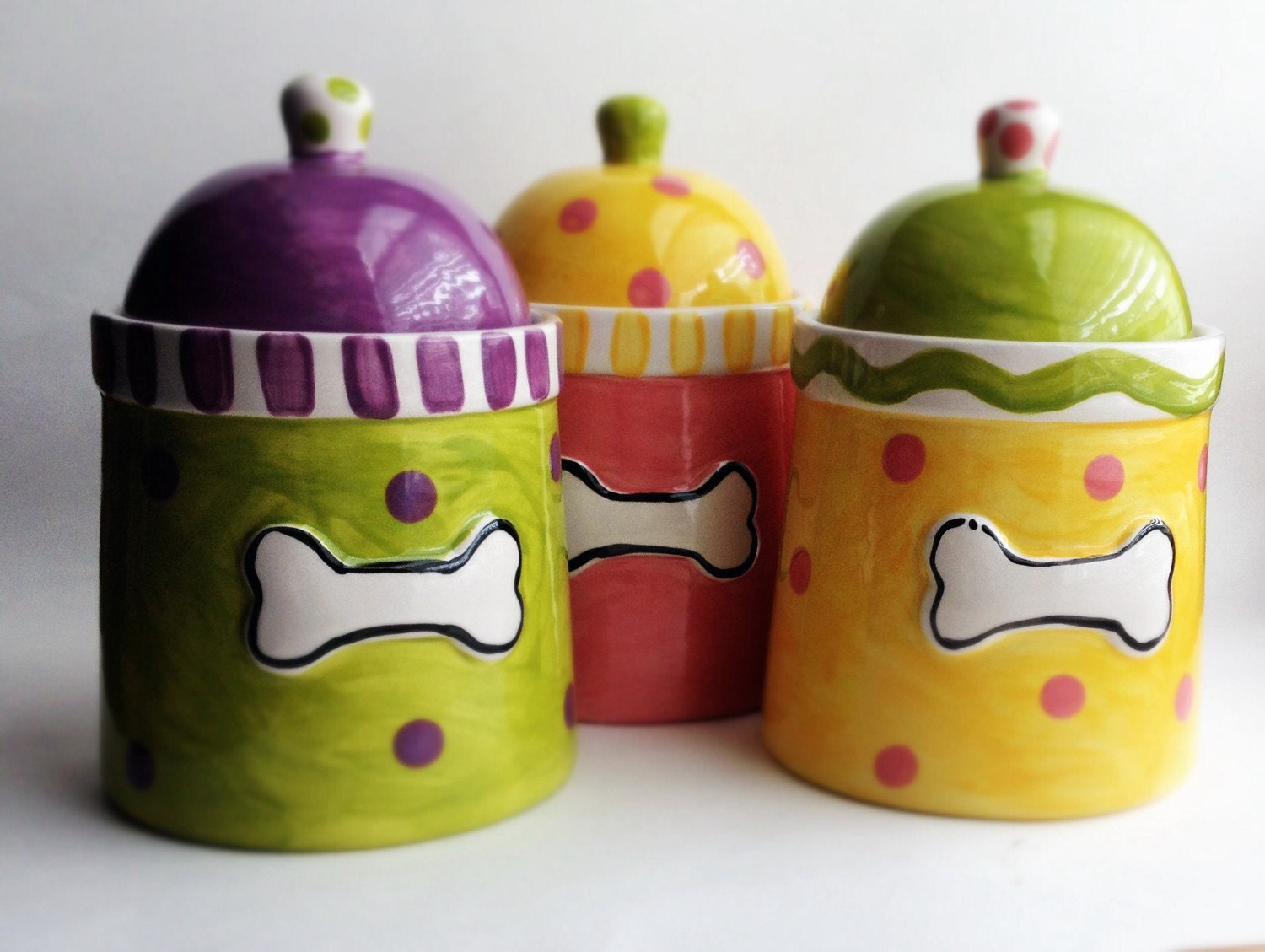 Bone Dog Treat Jar you choose your colors small so adorable