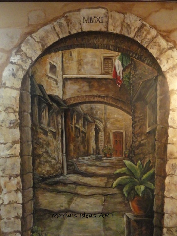 Wall Mural Pittsburgh Muralist Italy Art by MariasIdeasArt