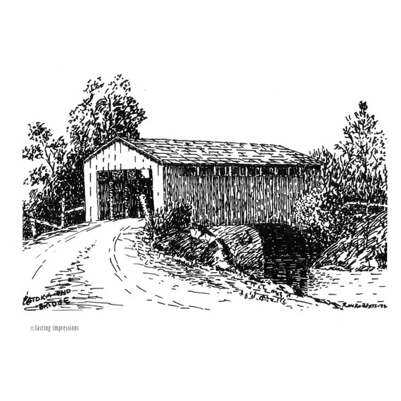 Covered Bridges Note Cards Indiana Covered Bridges Artwork