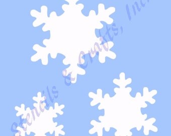 SNOWFLAKE SNOWFLAKES STENCIL background pattern stencils template templates craft pochoir scrapbook new 4" x 5"