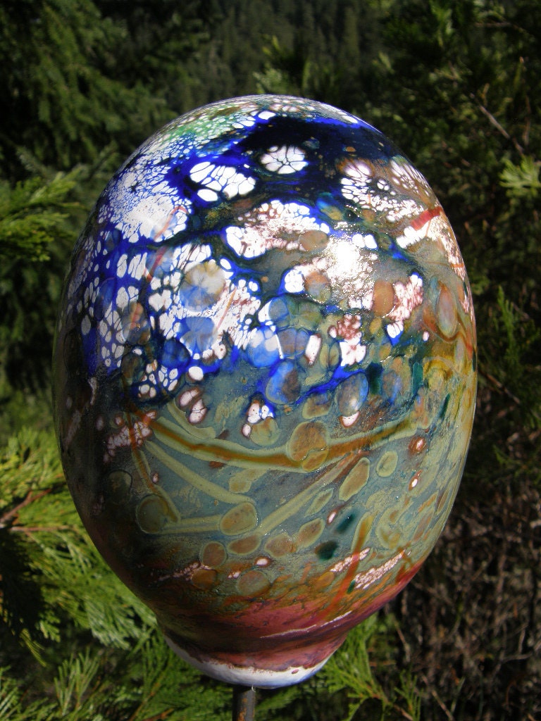 Glass garden art hand blown