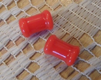 Glass gauges 4g red orange glass plug