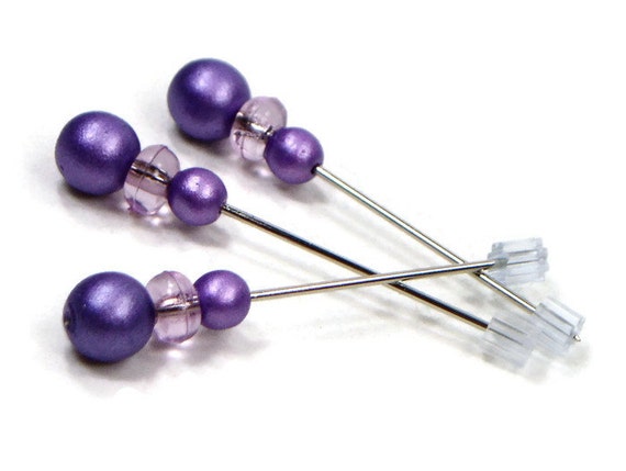 Cross Stitch Counting Pins Marking Pins Needlepoint Purple