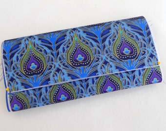 Womens Wallet / Peacock Feathers / Cell Phone / Checkbook Pocket / with or without Key Fob