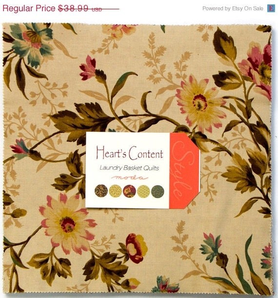 ON SALE Heart's Content Layer Cake Fabric by QuiltsFabricandmore