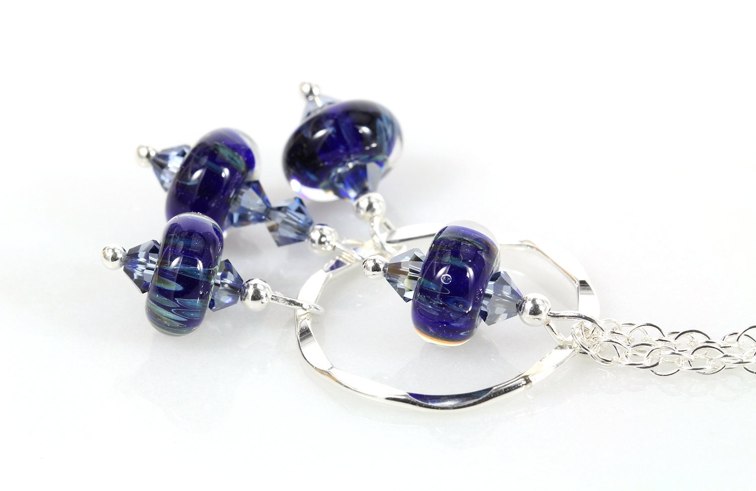 Lampwork glass chandelier necklace