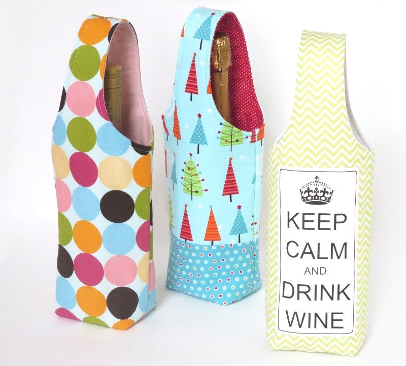 Easy No Bias Tape Wine Tote Sewing Pattern