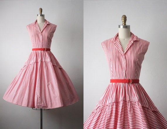 parisian cafe dress / vintage 1950s dress / 50s dress