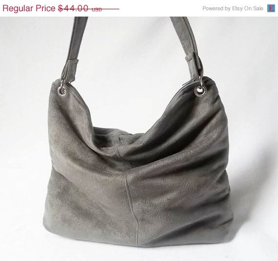 Sale - Charcoal Grey hobo bag - Large - Orion ultra suede slouch bag ...