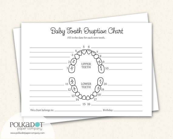 Baby Tooth Record Keepsake Chart